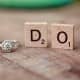 Diamond ring with Scrabble letters