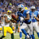Detroit Lions in blue and silver