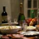 New Year's Eve feast, Russian style. Olivier is on the left.