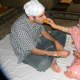 Feeding the sweets.