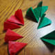 Finished folded circles; now rounded-end triangles!