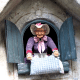 Mother Hulda/ Frau Holle shaking her pillow as depicted at the Efteling, a themepark in the Netherlands with attractions based on fairytales, myths and legends.