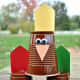 The turkey cups can be arranged in a standard bowling triangle or stacked in a pyramid. 