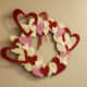 Beautiful glitter and paper heart wreath