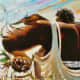 “Diva of the Pea Field” (2012) by Charles Criner. Mixed media on paper.