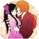 Kenshin kissing Kaoru's forehead