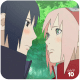 Sasuke and Sakura staring at each other