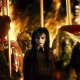 Mini Alessa chillin' on a carousel next to some CGI fire of course.