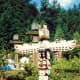 One of many totem poles at this site 