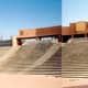 Pioneer Ampitheater seating in Palo Duro Canyon - Two of my photos pieced together showing just a portion of the seating.