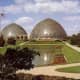 Postcard photo of Mitchell Park Domes in Milwaukee