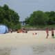 Our own secluded beach on the private island.