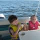 Fun on the pontoon boat.