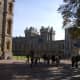 Beyond the South Wing of Windsor Castle is the Long Walk, a straight drive leading up to the castle