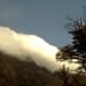 The clouds hung low over the mountains