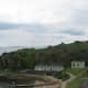 View from Abbey over Inchcolm Island to harbour and small shop