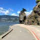 Siwash Rock and the Stanley Park Seawall