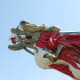 This is a replica of the S.S. Empress of Japan figurehead. The ship was active in Burrard Inlet between 1891 and 1922 and transported local goods to Japan.