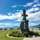A view of the inukshuk and the bay
