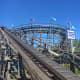 The wooden roller coaster