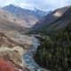 Baspa River flowing near Chitkul, the last inhabited village near the Indo-Tibet border. 