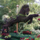 An ecosculpture of a carousel horse
