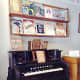 A piano in the music store