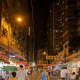 Down-the-street view of the night market. You can see that there are also clothing and apparel roadside stalls here.