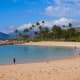 The lagoons are protected by barrier stone walls, which keep large waves and sharks out of them.