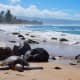 Laniakea Beach, also known as Turtle Beach.