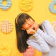 Selfies and portrait on the donut wall of The Dessert Museum