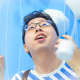 Author experiencing the "marshmallow rain"