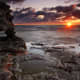 Sunrise at Cave Point near Whitefish Bay on Lake Michigan in Door County, Wisconsin