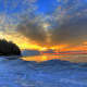 Winter Sunrise over Lake Michigan at Whitefish Dunes State Park, Wisconsin - Door County