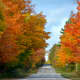 A beautiful drive in Washington Island during fall colors - Door County, Wisconsin