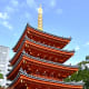 The vermilion pagoda of Tōchō-ji. A truly eye-catching traditional structure set nested among modern skyscrapers. One of the most beautiful Fukuoka attractions too. 