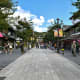 Shopping street connecting the train station and Dazaifu Tenmangu Shrine.