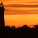 Currituck Lighthouse at sunset in Corolla, NC on the Outer Banks of North Carolina