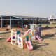 Kids play area and beach bar.