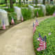 Bollards around the memorial
