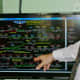 This Advanced Train Control System inside Tower 17 monitors real-time movements of trains.
