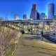 View of Buffalo Bayou and downtown Houston