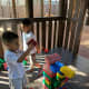 Building with super-sized blocks in the Forestman's Hideout.