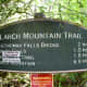 Larch Mountain Trail sign showing that everything past the Multnomah Fall's bridge is closed due to the Eagle Creek Fire.