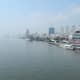 Here is the view along the Chinese side of the river. It's busy with street hawkers, tourists and boats and is in complete contrast to the opposite side of the river. This is a great spot to find a restaurant and try out some North Korean cuisine.