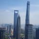 Three famous skyscrapers.  Pictured here: Shanghai Tower - now Shanghai's tallest building at 632m tall. Shanghai World Financial Center Jin Mao Tower These three towers also have observation decks that are open to the public.