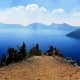 Crater Lake National Park on a smoky afternoon