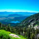 View of Taggart Lake from Ganret Canyon in Grand Teton National Park, Wyoming