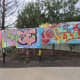 Graffiti art at entrance to the skatepark