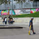 Families of all ages enjoy this skatepark.
